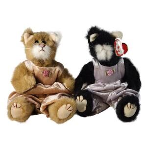 TY Attic Treasures Cats Heather Sammy 1993 Plush Collectible Pair Stuffed Animal